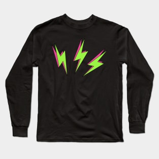 Lightning Bolts (Lime Green & Hot Pink) Long Sleeve T-Shirt